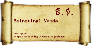 Beinstingl Vanda névjegykártya